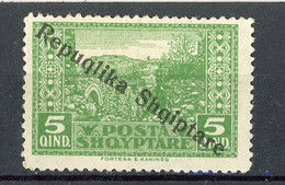 ALBA - 1925  Yv. N°  153  REPUQLIKA  *  5q  Surchargés  Cote  13,5  Euro  BE  2 Scans - Albanie
