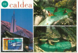 Caldea Spa Resort In Escaldes-Engordany, Andorra. (Europe's Largest Spa)  Maximum-Card,oblitération 2013 - Covers & Documents