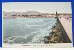 (V) VIAREGGIO - ANIMATA - PANORAMA PRESO DAL MOLO - NON VIAGGIATA 1900ca - Viareggio