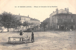 CPA 69 SAINT GENIS LAVAL PLACE ET CHEMIN DE LA PERIERE - Otros & Sin Clasificación