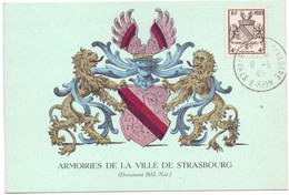 PK -  CP - Strasbourg Armoiries De La Ville - Cachet Stempel 1945 - Genealogy