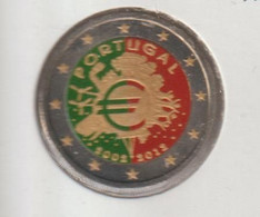 Portugal 2012 2 Euro 10 Ans De L'euro Colorisée - Portugal