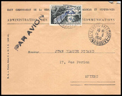 12885 Tananarive 1956 Amiens N°323 Oiseaux Bird Uratelornis Brachyptérolle à Longue Queue Madagascar Lettre Cover - Storia Postale