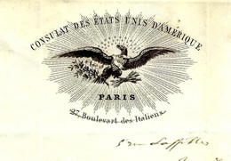 Très Rare 1853 ENTETE CONSUL ETATS UNIS D’ AMERIQUE à PARIS SUPERBE TEXTE EN ANGLAIS V.SCANS - Historical Documents