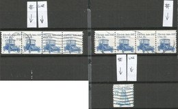 USA 1981/1995 Transportation Series # 11 Scans Numbers Lines Miscut Misperf Variety Strips21 Etc - Roulettes