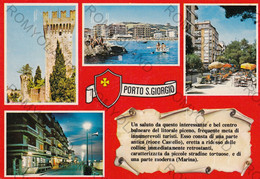 CARTOLINA  PORTO S.GIORGIO,FERMO,MARCHE,SPIAGGIA,MARE,SOLE,VACANZA,ESTATE,BARCHE A VELA,BAGNI,VIAGGIATA 1978 - Fermo