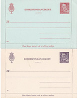 DANEMARK        ENTIER POSTAL/GANZSACHE/POSTAL STATIONERY   LOT DE 2   CARTE-LETTRE - Postal Stationery