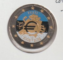 Estonie 2012 2 Euro 10 Ans De L'euro Colorisée - Estland
