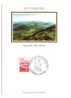 1995 --Carte-Maximum Soie -- Chaine Des Puys  (animée) - ..cachet  CLERMONT FERRAND - 63..........à Saisir - 1990-1999