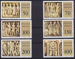 1977 Vatikan, Mi:711-716/Y&T:645-650**Sarkophage: Adam U. Eva, Drei Jünger, Drei Könige, Lazarus, D.g. Hirte, Monogramm - Archéologie