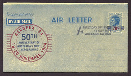 Australia 1994 - Aeropex ‘94, 50th Anniversary Of Australia’s First Aerogramme, Air Letter, Postmark Adelaide - Aérogrammes