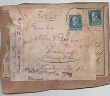 Bavaria/Bayern Ca.1916 Part Of Parcel/Teil Paket With 2x 20 Pf Stamp/Marke, 'FELDPOST' To TOENNING - Bavaria