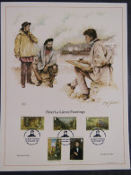 Guernsey 1980 FDC Lithograph - Peter Le Lievre Paintings - Landscapes Ships Cottage - Scott 213/217 - Guernsey