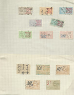 Sur Feuille De Cahier Début De Collection De Timbres Fiscaux ( 145 Pieces) + DOCUMENTS - Lp322 - Revenue Stamps