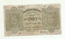 Z4 - 5 Lire 25/12/1881 (FALSO D'EPOCA) - [ 8] Vals En Specimen