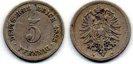 Allemagne - 5 Pfennig 1888 A TB - 5 Pfennig