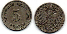 Allemagne - 5 Pfennig 1909 J TTB - 5 Pfennig