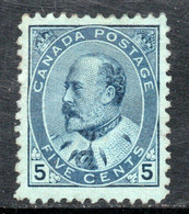 CANADÁ Sello Nuevo Sin Goma REY EDWARD 7° X 5 Cents Años 1903-08 – Valorizado En Catálogo U$S 250.00 - Unused Stamps