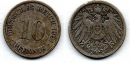 Allemagne - 10 Pfennig 1901 J TB - 10 Pfennig