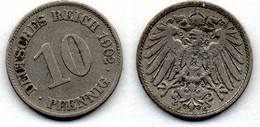 Allemagne - 10 Pfennig  1902 E TB - 10 Pfennig