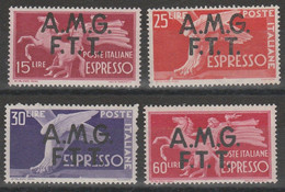248 - Trieste A  Espressi 1947-48 - Espressi D’Italia Soprastampati N. 1/4. Cat. € 300,00. SPL MNH - Eilsendung (Eilpost)