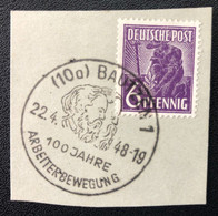 GERMANY, Fragment « BAUTZEN », « Special Postmark », « 6 Pfennig », 1948 - American,British And Russian Zone