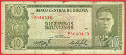 Bolivie - Billet De 10 Pesos Bolivianos - German Busch - 13 Juillet 1962 - P154a - Bolivie