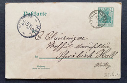Württemberg 1907, Postkarte 5 Pf. UTTENWEILER Gelaufen HALL - Wuerttemberg