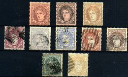 España Nº 102/4, 105/10, 113. Año 1870 - Used Stamps