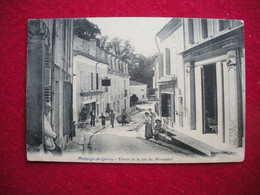 82 Montaigu De Quercy 1910 Entrée De La Rue Mercadief TB Animée éditeur Roquefort-Moulis Dos Scanné - Montaigu De Quercy