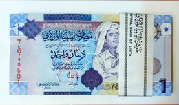 Libya 1 Dinar Gaddafi Unc Bundle - Libia