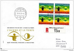 35-19 - Enveloppe Recommandé Suisse Avec Timbres "Musée Internat D'horlogerie" Chaux-de-Fonds" 1973 - Horlogerie