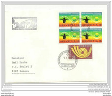 35 - 29 - Enveloppe Suisse Avec 4 Timbres Et Oblit Spéciale "Musée International D'Horlogerie Chaux-de-Fonds 1973" - Horlogerie