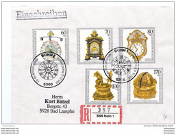 135 - 60 - Enveloppe Allemande Recommandée De Bonn Avec Série "Horlogerie" Et Oblit Spéciale 1992 - Horlogerie