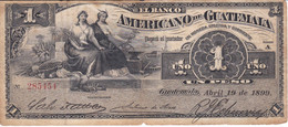 BILLETE DE GUATEMALA DE 1 PESO DEL AÑO 1899 (BANKNOTE)  RARO - Guatemala