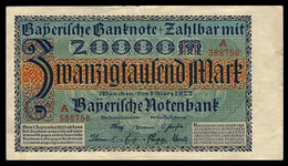 # # # Banknote Bayerische Notenbank 20.000 Mark 1923 # # # - 1 Mio. Mark