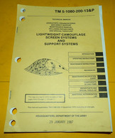 ARMEE AMERICAINE U.S :  NOTICE POUR LES FILETS DE CAMOUFLAGE , PERIODE DE 1987 UTILISATION PENDANT LA GUERRE DU GOLFE , - Equipement