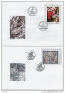 2 FDC 221 222 SLOVAQUIE 2000 Mi 381/382 Yv 332/333 Art Nativité Descente De La Croix - FDC