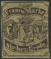 Bremen 1860 Sc 3a Mi 3b Yt 3 Used Light Box Cancel Thin Paper - Bremen