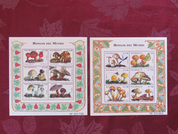 Nicaragua 1999 (1998) Mint (MNH) - 2 Sheets Of Mushrooms (Scott 2291-2292) - Insects Butterfly - Nicaragua