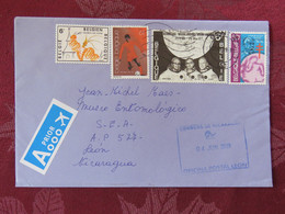 Belgium 2019 Cover To Nicaragua - Space Moon Football Soccer Carnival Mask Tuberculosis Koch - Lettres & Documents