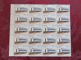 Nicaragua 1983 Mint (MNH) Stamps - 16 X Train Rail Bus (lower Row With 2 Stamps Damaged) - Nicaragua