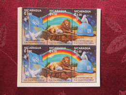 Nicaragua 1995 Mint (MNH) Stamps - United Nations 2 Sets Of 3 Stamps - Lion Helmet Dove Flag - Nicaragua