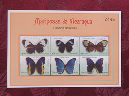 Nicaragua 2000 Mint (MNH) Stamps - Sheet Butterflies - BOSAWAS Biosphere Protected Area - Nicaragua