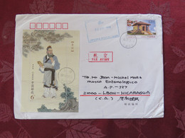 China 2019 Stationery Cover To Nicaragua - S.s. 2019-19 - Costume - Music Instrument ? - Lettres & Documents