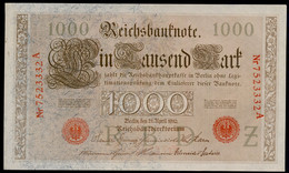 P44b Ro 45b DEU-40b  7 Chifres N°7523332  *** UNC NEUF ** Lettre Z  1000 Mark 1910 - 1000 Mark