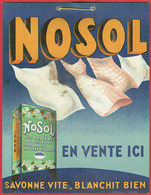 Publicité Originale - Lessive Nosol - Plaque Cartonnée à Suspendre - Havas Vesoul (70) - Paperboard Signs