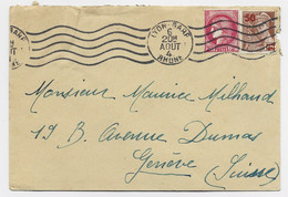 MERCURE  75C SURCHARGE 50+ 2FR  CERES LETTRE MEC LYON GARE 6 AOUT 1941 POUR SUISSE AU TARIF - 1938-42 Mercurius