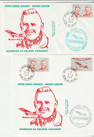 Lot 1 Lettre + 1 Carte Illustrées: Avions Marcel Dassault, Hommage Au Colonel Rozanof, 1979 - Cartas