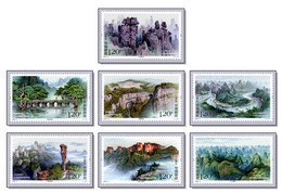China 2022 UNESCO World Natural Heritage - Southern China Karst Rock Formation Natural Arch Bridge Waterfall MNH - Unused Stamps